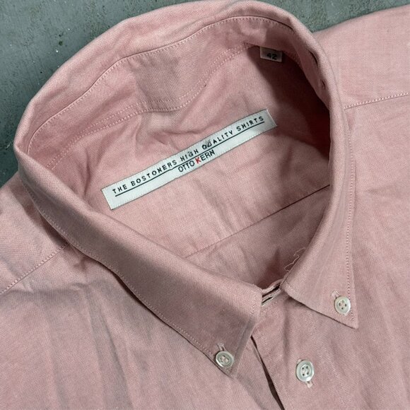 Otto Kern The Bostoners Oxford Shirt Button Down Long Sleeve Pink 42 Large - Picture 6 of 7